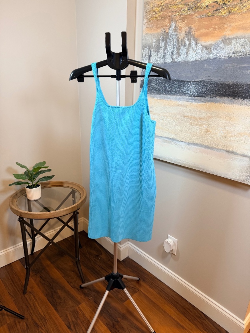 J.Crew blue ribbed knit dress